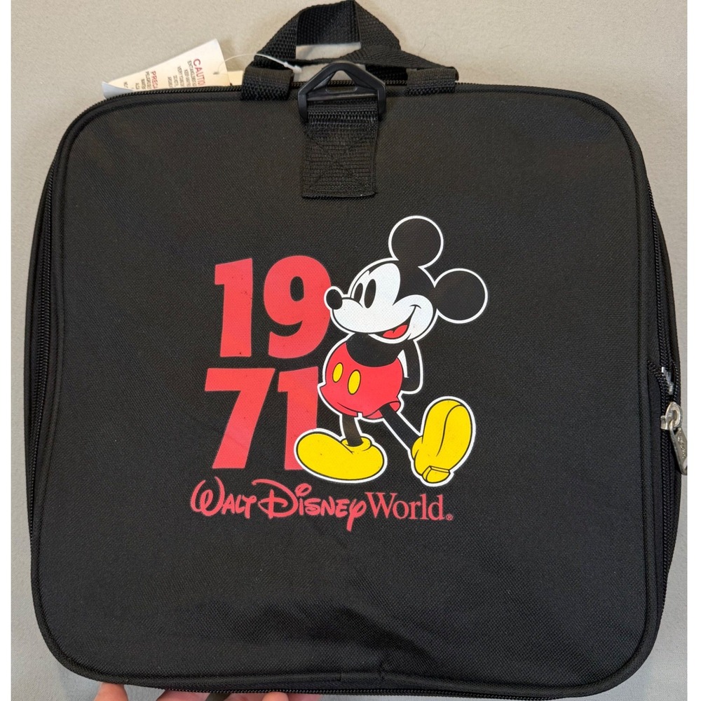 Disney Parks Mickey Mouse 1971 Walt Disney World Duffle Bag Black Travel Gym NWT